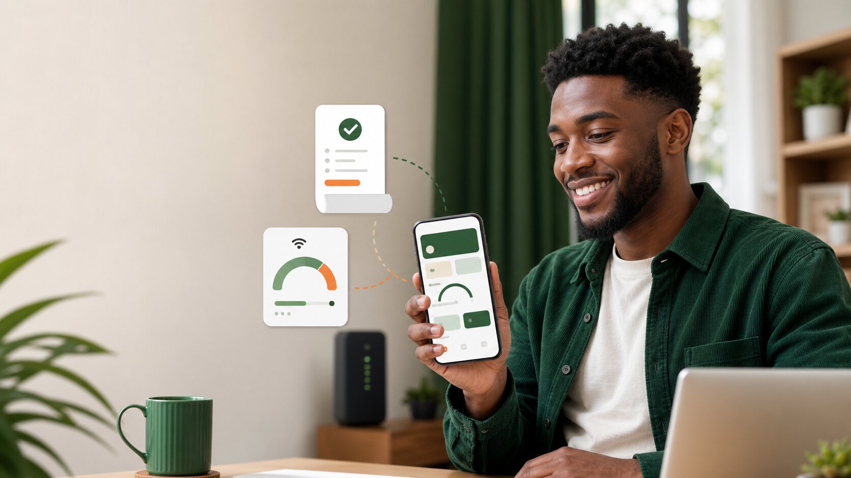 Dotmac customer managing billing and an internet plan from a smartphone